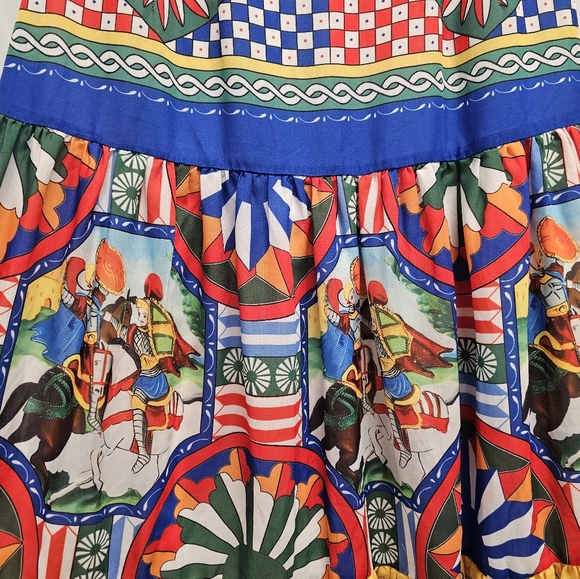 Dolce & GabbanaCarretto-print poplin maxi skirt SZ Small - Picture 6 of 16